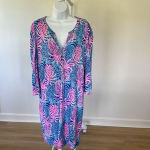 🌴 Lilly Pulitzer long sleeve V-neck dress size XL excellent condition